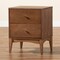 Baxton Studio Landis Mid-Century Ash Walnut Finished Wood 2-Drawer Nightstand 193-11301-ZORO - alternate 8